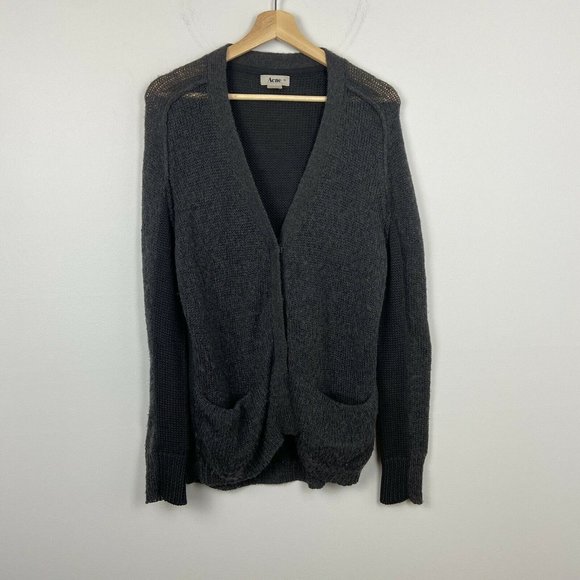 Acne Mohair Wool Brown Cardigan Women’s XS - Picture 1 of 9